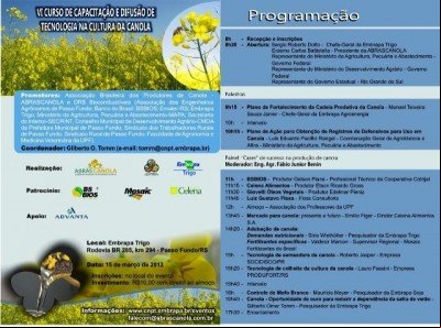 Canola será tema de curso